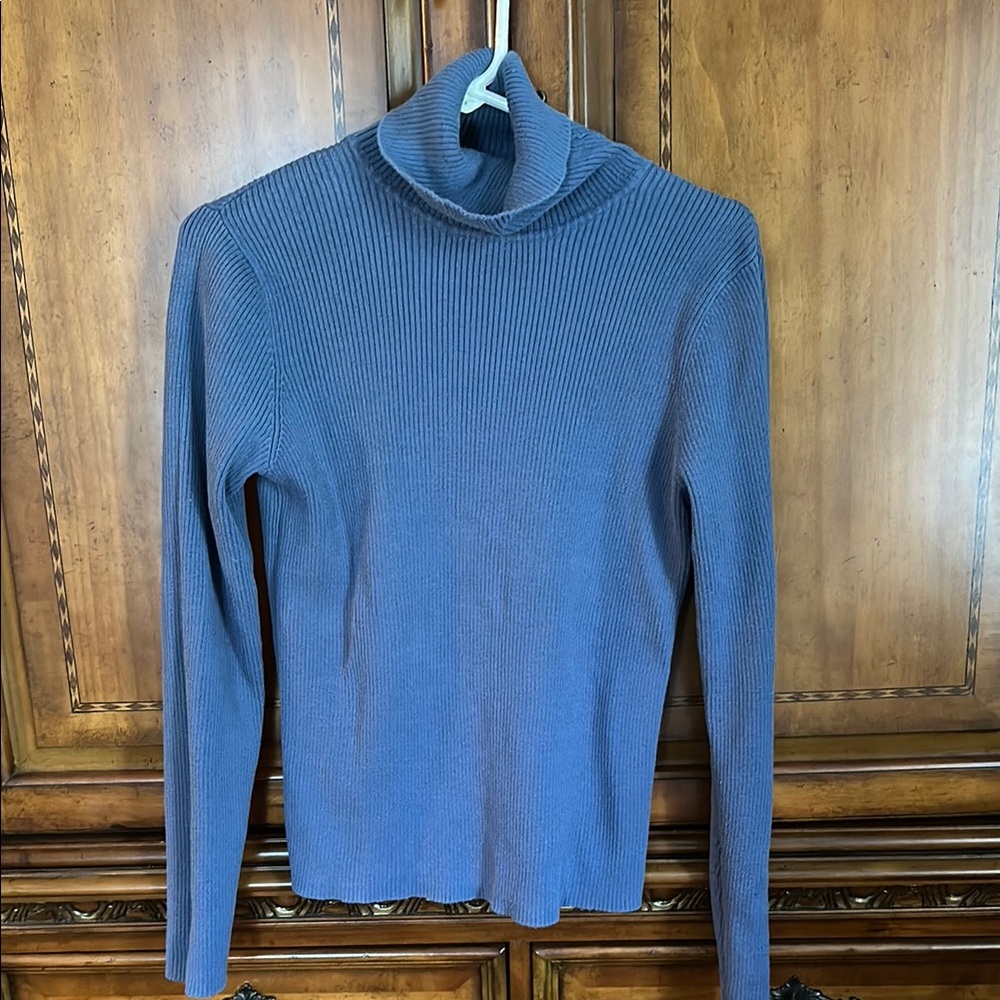 Jones New York Blue Turtleneck Sweater